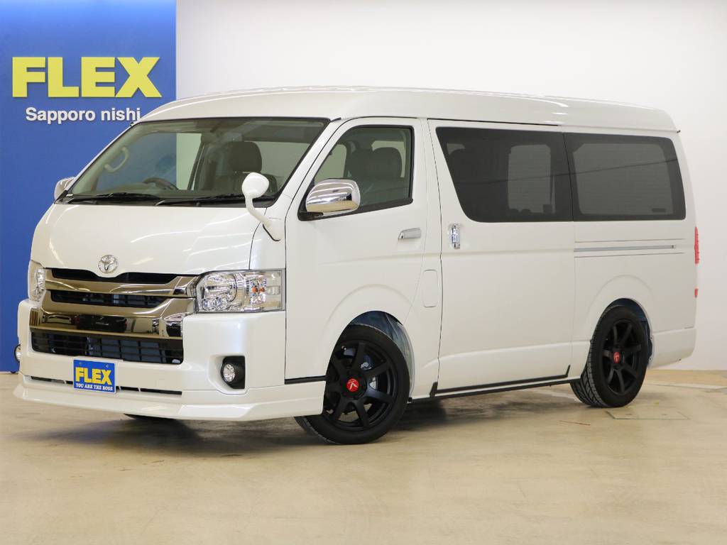 【新車ハイエースバン寒冷地仕様車4WD特別仕様車DARKPRIME】【FLEXオリジナル内装架装アレンジFU-W】