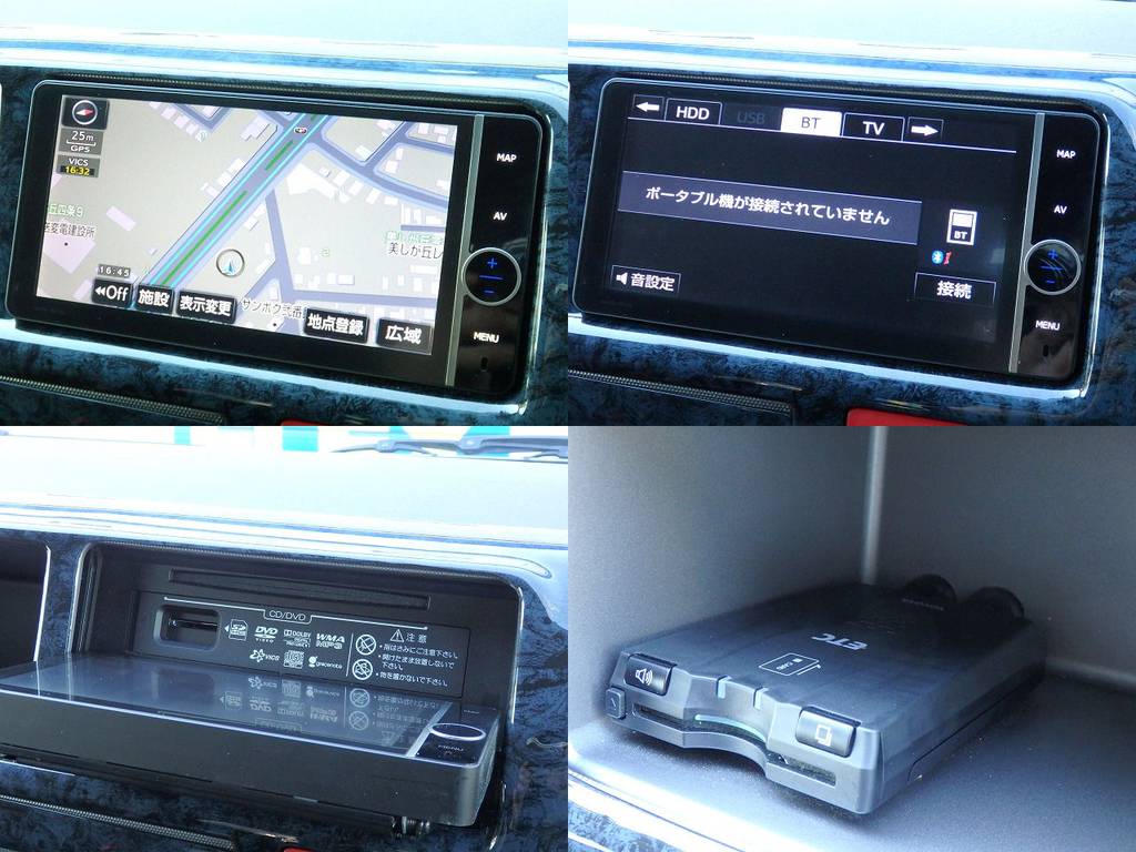 純正HDDナビ(フルセグ/DVD/BT接続可)ETCも完備しております。