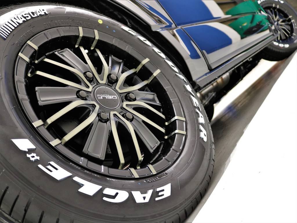 FLEXオリジナルDelf-MF01アルミホイール16inとGOODYEARナスカータイヤの組み合わせ！