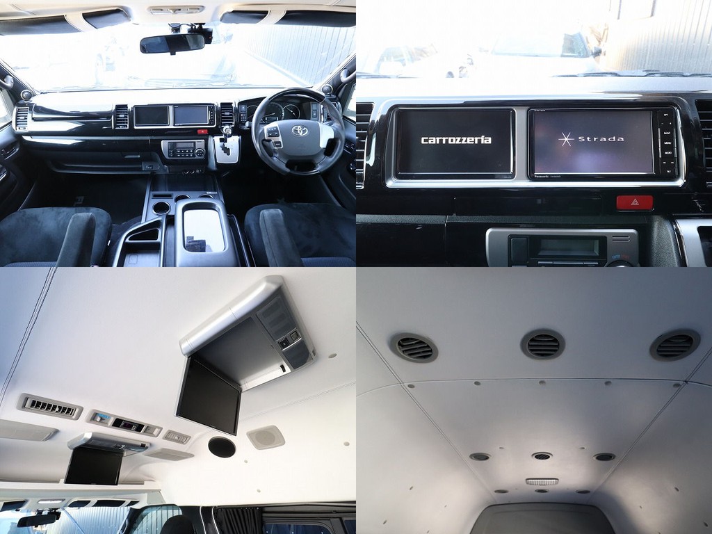 ナビやWフリップダウンモニター等カスタムパーツ満載！