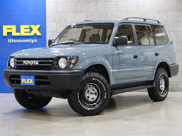 NEWペイントアンヴィルグレーの９５プラド完成致しました。新品タイヤホイールをインストールしております。