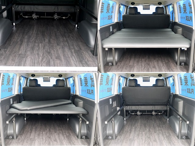 車中泊人気のフレックスオリジナルベットキットやフロア施工済！！