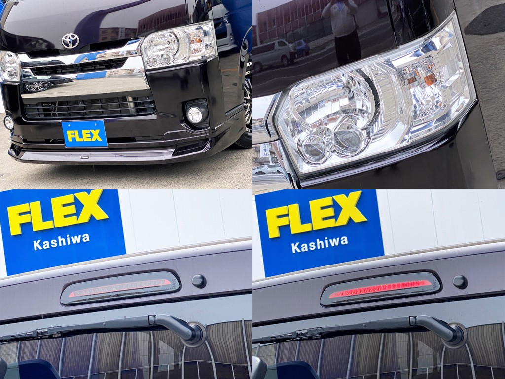 モデリスタフロントスポイラーやメーカーオプション ＬＥＤヘッドライト完備！！ＦＬＥＸオリジナル ＵＬＴＩＭＡＴＥ ＬＥＤハイマウントをセット！！