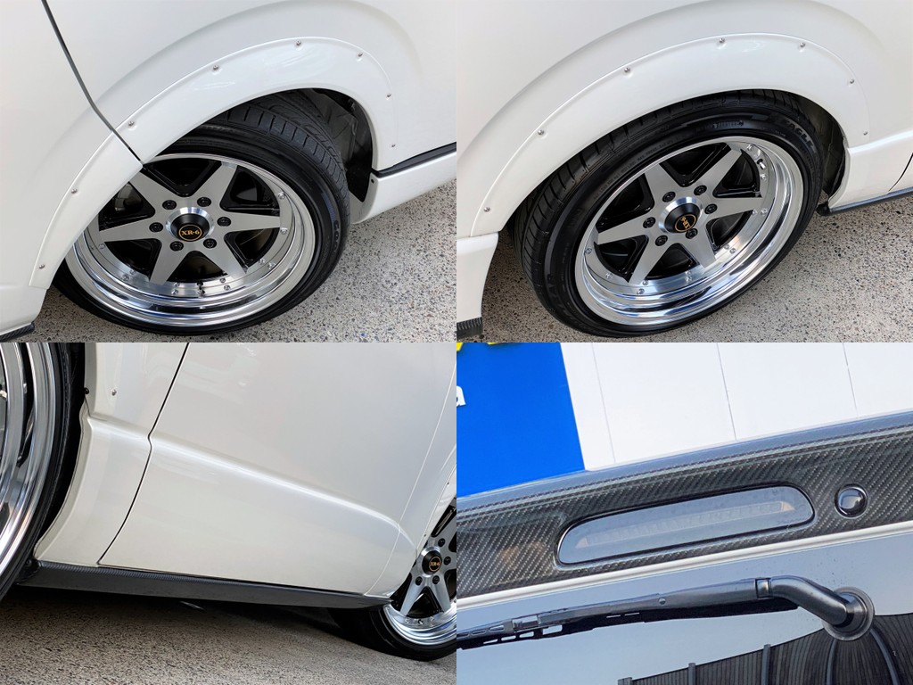 ＥＳＳＥＸ２５ｍｍオーバーフェンダーを装着！！３インチローダウンがさらにローダウンに見えますよ☆ エムテクノ スタイルＳ サイドステップ【カーボン】をセット！！
