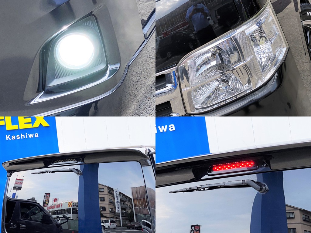 ＬＥＤフォグバルブに変更済！！メーカーオプション ディスチャージヘッドライトやルーフスポイラーをセット！！