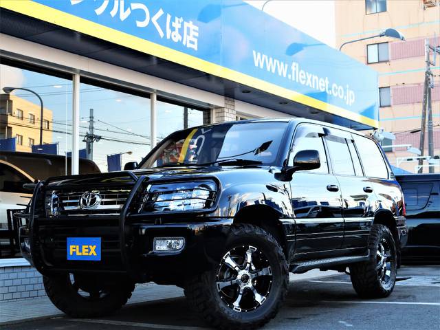 【ランクル100】【VX-LTD】【NEWペイントブラック】【グリルガード】【新品灯火類】【新品アルミホイール＆タイヤ】【マルチレス】【新品社外ウッドステアリング＆シフトノブ】