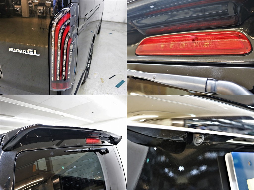 新品ＦＬＥＸオリジナル【煌ＲＥＤ】ＬＥＤテールランプ、トヨタ純正ハイマウントストップランプ、トヨタ純正リアスポイラー、バックカメラ！