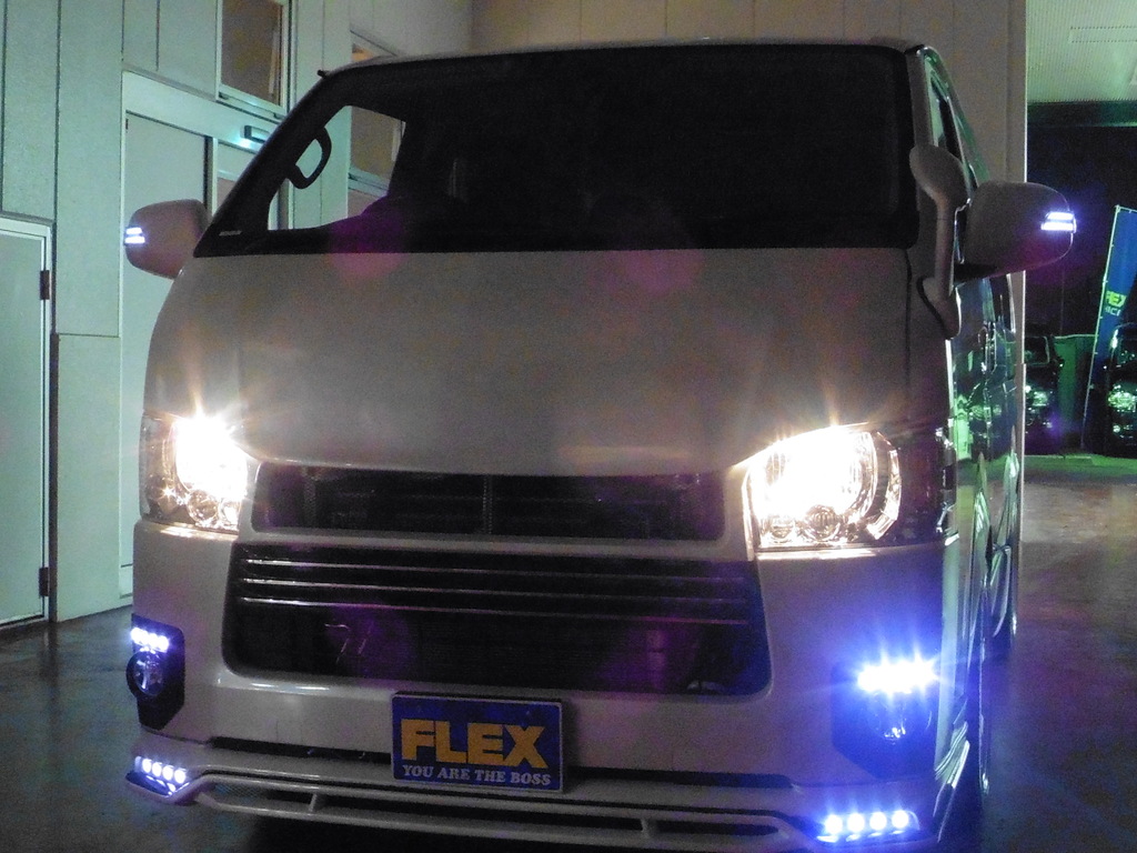 ドアミラー、スポイラー、フォグカバーにＬＥＤ！ポジション連動ですがデイライト化も可能です！