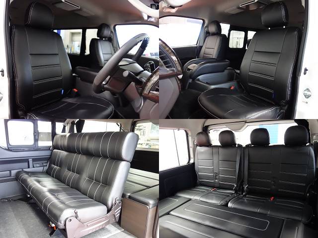 全席ＦＬＥＸオリジナル黒革調シートカバーを装着♪