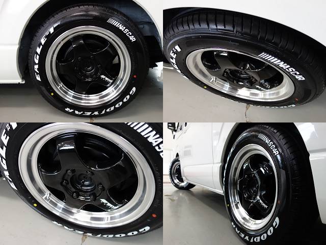 新車ハイエースＶ、ＤＸ５ドア人気のスポーツパッケージ完成致しました！！ホワイト×マッドブラックに拘り作成した１台！！お仕事にも最適な１台！！