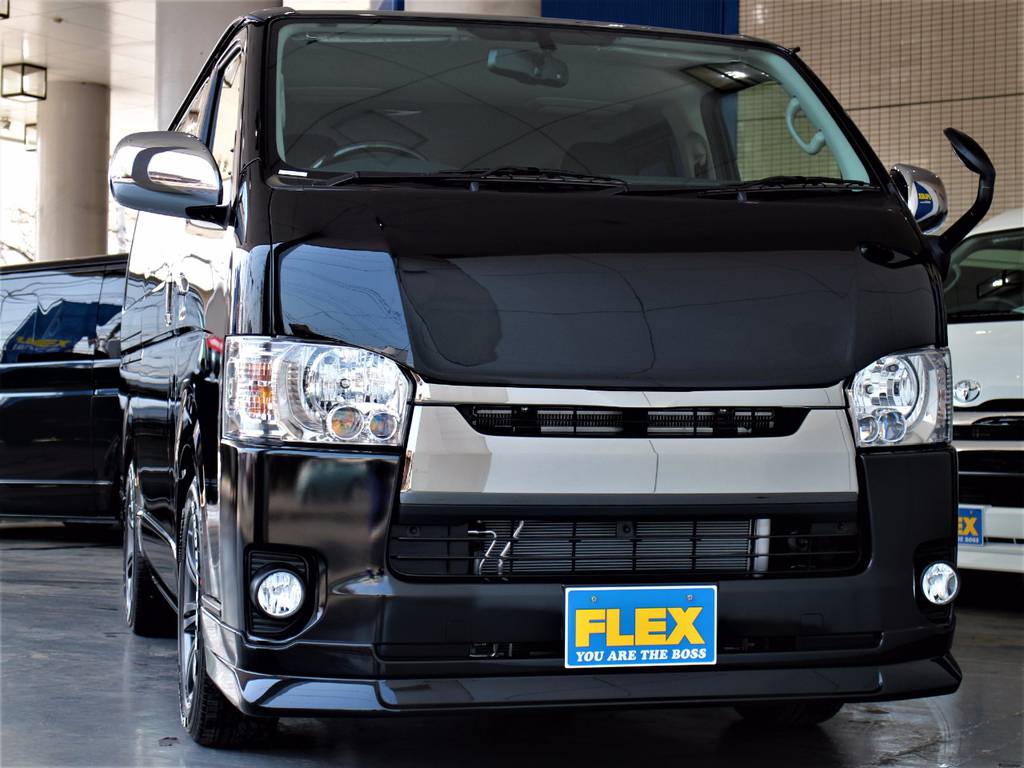ＦＬＥＸ　ＤelfinoLineフロントスポイラー・ＦＬＥＸオリジナルＤelfinoLineボンネット付き！