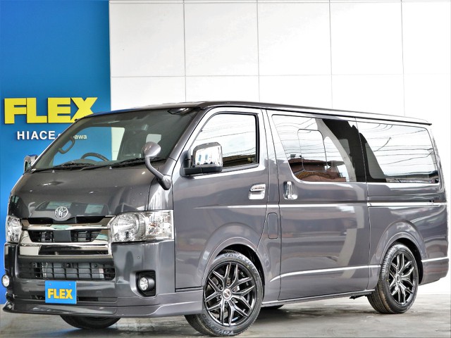 【新車】人気カラーのグレーメタリック♪ハイエースS-GLダークプライムⅡガソリン２WD　カッコよくバンライフ♪ベッドキット付き！！！