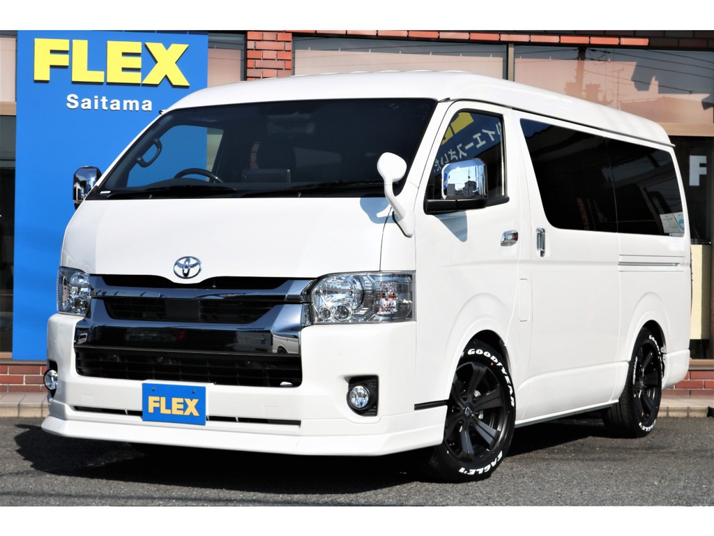 新車ハイエースワイドＶディーゼル！ＦＬＥＸフリップアップベット＆アルパインＢＩＧ－Ｘ搭載☆