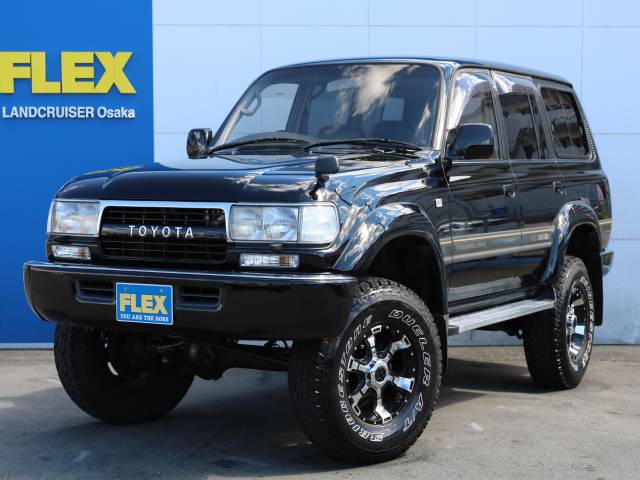 人気のランクル８０ブラックカスタム☆３インチリフトＵＰ☆マーテルギアビースト１６インチＡＷのロードノイズの気にならないＡＴタイヤをインストール☆