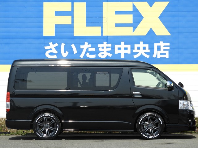 ２インチローダウン、FLEXオリジナルフロントスポイラー装着済です。