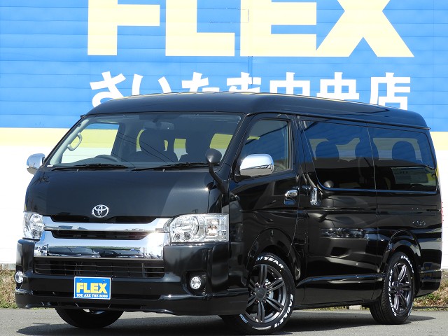 ２インチローダウン、FLEXオリジナルフロントスポイラー装着済です。