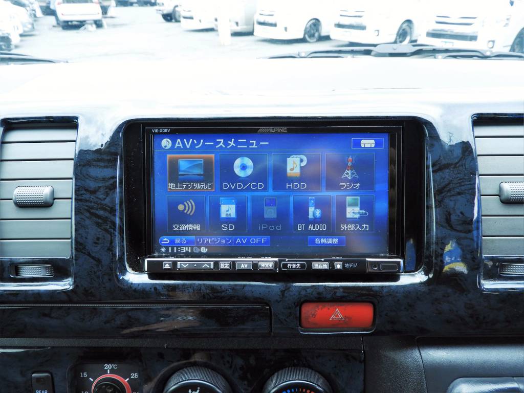 地デジＴＶやＤＶＤはもちろん、ＨＤＤミュージックサーバー、ＳＤミュージック、Ｂｌｕｅｔｏｏｔｈなど・・・多彩なオーディオソースに対応！ロングドライブも飽きさせません！