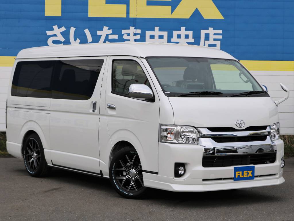 トヨタ車体内装加工ファインテックツアラー入庫しました！通常のワゴンにはない【両側自動ドア】！さらに人気のパールホワイトカラーですよ！