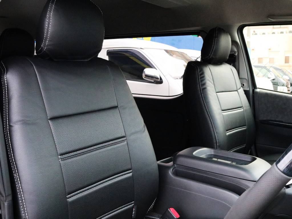 黒革調シートカバー、運転席シート！