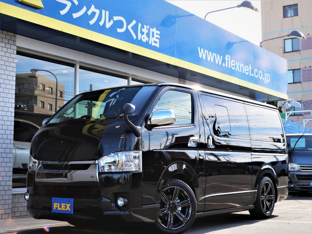 新車未登録ハイエースＶスーパーＧＬ５人乗り２ＷＤガソリン車！特別仕様車ダークプライム！４１５ＣＯＢＲＡフルエアロ♪