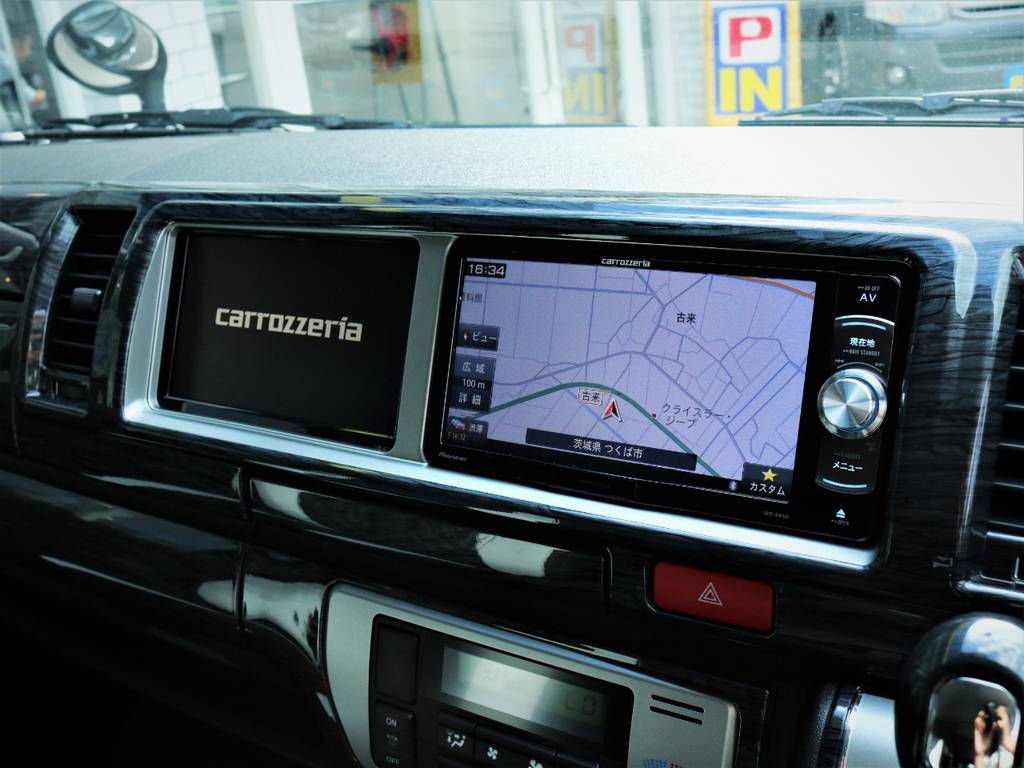 カロッツェリア製ＳＤナビ、フルセグＴＶ、ＤＶＤ再生可能！カロッツェリア製サイドモニター！